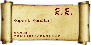 Rupert Renáta névjegykártya